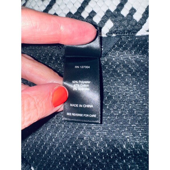 Ali Miles Womens Houndstooth Print Jacket Black White Peplem Hem Money Classic - Picture 9 of 10